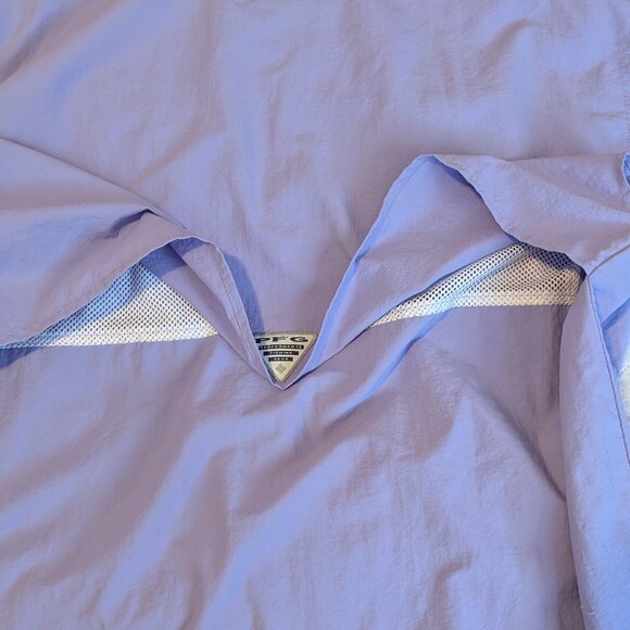 Columbia PFG Bahama II Long Sleeve Omni-Shade Button-Up Shirt Blue Size Large - Picture 9 of 16